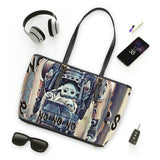 Baby Yoda No Yes No Scattered Center Vegan Tote PU Leather Shoulder Bag - Daisey's Doggie Chic