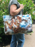 Custom Art Tote Bag Made from Photo - Illustrated Art Bag - Photo Art Bag - Choice of Tall Tote or oversized  Weekender Bag - personalize - Daisey's Doggie Chic