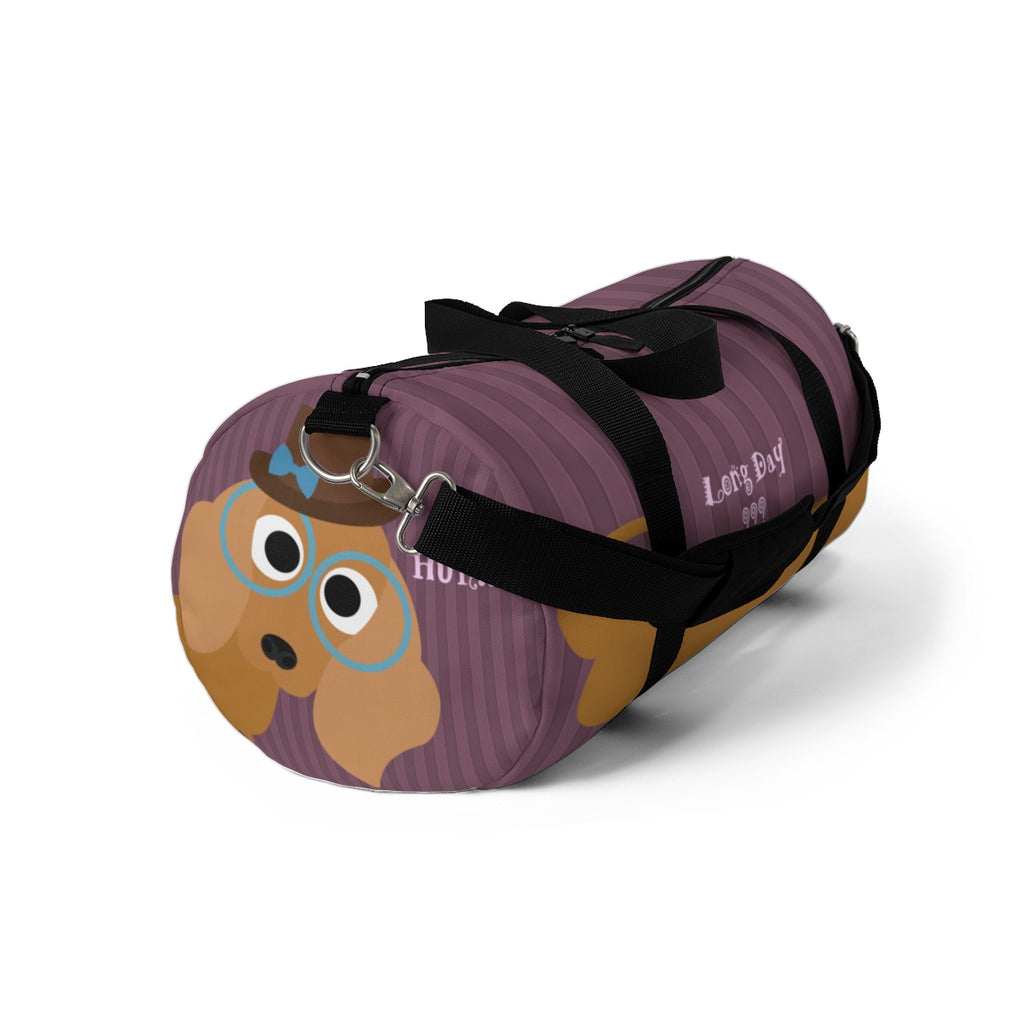 Exclusive Pet Art Duffel Bag - Long Day - Dachshund Spectacle Stripes - Dog Theme Bag - 2 Sizes S or L - personalize - Daisey's Doggie Chic