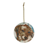 Daisey's Custom Ceramic Ornaments - Art made from Photo - Choice of Circle, Oval, Heart or Star - Daisey's Doggie Chic
