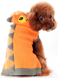 Scaly Dragon Themed Hoodie Sweater in Color Pumpkin - Daisey's Doggie Chic