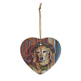 Dasiey's Wicked Cute Ceramic Ornament - Custom made from Photo - Choice of Circle, Oval, Star or Heart - Daisey's Doggie Chic