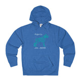 Boxer Dog Themed French Terry Hoodie - Wrapped Up with a Boxer logo - Adult Unisex sizes XS thru 3XL - in 10 Colors - Daisey's Doggie Chic