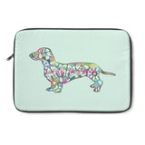 Laptop Sleeve Case - Dachshund Long on LOVE - Color Sea Spray - Personalize Free - Daisey's Doggie Chic
