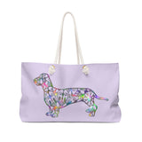 Medium Lavender A Dachshund Weekender Bag - Color Lavender - Oversized Tote – Free Personalization - Daisey's Doggie Chic