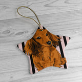 Daisey's Custom Ceramic Ornaments - Art made from Photo - Choice of Circle, Oval, Heart or Star - Daisey's Doggie Chic