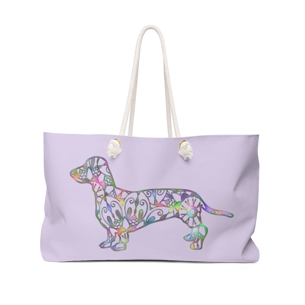 Medium Lavender A Dachshund Weekender Bag - Color Lavender - Oversized Tote – Free Personalization - Daisey's Doggie Chic