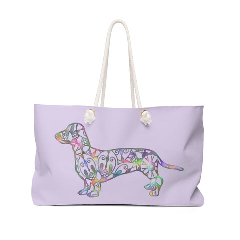 Medium Lavender A Dachshund Weekender Bag - Color Lavender - Oversized Tote – Free Personalization - Daisey's Doggie Chic