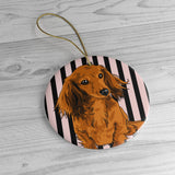 Daisey's Custom Ceramic Ornaments - Art made from Photo - Choice of Circle, Oval, Heart or Star - Daisey's Doggie Chic