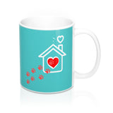 Ceramic Mug -Two-Sided Theme - A House Isn't a Home Without Paws - Caribbean Blue - Personalize - 11oz OR 15oz - Daisey's Doggie Chic