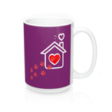 Ceramic Mug -Two-Sided Theme - A House Isn't a Home Without Paws - Purple - Personalize - 11oz OR 15oz - Daisey's Doggie Chic