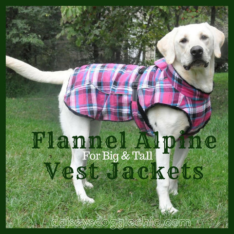 SALE - Doggie Design Alpine Cold Weather Flannel Plaid Jacket Vest available in 3 Colors - Daisey's Doggie Chic