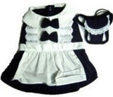 Classic French Maid Uniform with Bonnet  - Dog Costume - Daisey's Doggie Chic