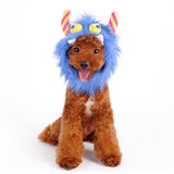 Furry Monster Hat for Dogs in 2 Colors Pink or Blue - Sizes XS to XL - Daisey's Doggie Chic