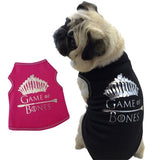 Game of Bones Themed Tank in color Black/SIlver - Daisey's Doggie Chic