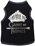 Game of Bones Themed Tank in color Black/SIlver - Daisey's Doggie Chic