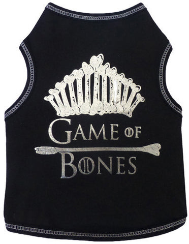 Game of Bones Themed Tank in color Black/SIlver - Daisey's Doggie Chic