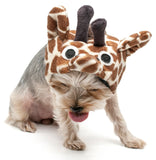 Plush Giraffe Full Character Hat with Mane - Includes Charm Accessory - Pet Sizes XS to XL - Daisey's Doggie Chic
