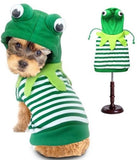 Cute Green Frog Hoodie Costume Sweater for Dogs - Daisey's Doggie Chic