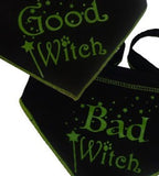 Good Witch Bad Witch Reversible Scarf in color Black/Green - Daisey's Doggie Chic