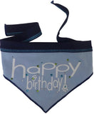 Happy Birthday (Girl or Boy) Jeweled Bandana Scarf in Choice of  Pink or Blue - Daisey's Doggie Chic