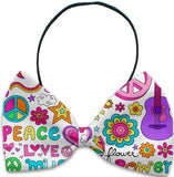 Hippy Love - Fun Party Themed Bowtie 2-Pack set with Charm Accessory for Dogs or Cats - Daisey's Doggie Chic