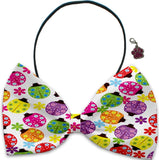 Butterflies & Ladybugs - Fun Party Themed Bowtie 2-Pack set with Charm Accessory for Dogs or Cats - Daisey's Doggie Chic