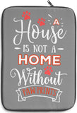 Laptop Sleeve Case - A House Isn't a Home Without Paw Prints Theme - Color Gray - in 3 Sizes - Personalize Free - Daisey's Doggie Chic