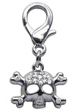 Rhinestone Skull with Crossbones Clip Charm -available in 2 colors - Daisey's Doggie Chic