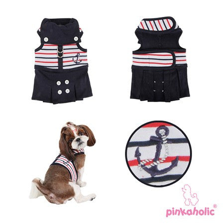 Pinkaholic New York Sailor Pinka Harness for Dogs Medium Navy