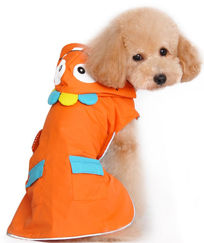 Cute Little Monster Themed Raincoat for Dogs in Color Orange Multi - Daisey's Doggie Chic