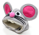Plush Gray Mouse Hat with Pink Ears for Dogs - Mouse King Sizes XS to XL - Daisey's Doggie Chic