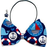 Nautical Patriotic Stars 'n Stripes  - Fun Party Themed Bowtie 2-Pack set with Charm Accessory for Dogs or Cats - Daisey's Doggie Chic