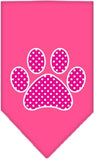 Pink Swiss Dotted Paw Bandana Scarf in color Bright Pink - Daisey's Doggie Chic