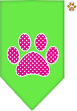 Pink Swiss Dotted Paw Bandana Scarf in color Lime Green - Daisey's Doggie Chic