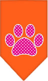 Pink Swiss Dotted Paw Bandana Scarf in color Orange - Daisey's Doggie Chic
