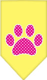 Pink Swiss Dotted Paw Bandana Scarf in color Sunny Yellow - Daisey's Doggie Chic