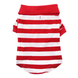 Classic Striped Polo Shirt in color Red Stripes - Daisey's Doggie Chic