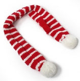 Candy Cane Striped Knit PomPom Scarf for Dogs Available in 4 Colors - Daisey's Doggie Chic