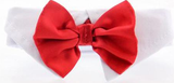 Satin Bow Tie and Dress-up Collar Bundled Set Comes with 4 Holiday Bow Ties - Daisey's Doggie Chic