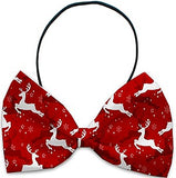 Prancing Reindeer - Holiday Themed Bowtie 2-Pack set with Charm Accessory for Dogs or Cats - Daisey's Doggie Chic