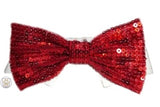 Red Sequin Holiday Bow Tie Dress-up Shirt Collar - Daisey's Doggie Chic