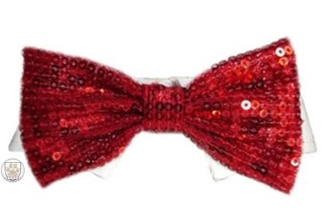 Red Sequin Holiday Bow Tie Dress-up Shirt Collar - Daisey's Doggie Chic