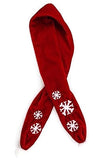 Red Velvet Santa Hat and Snowflake Scarf set with Candy Cane Charm - Dog Sizes S to L - Daisey's Doggie Chic