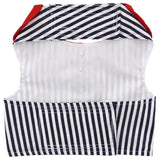 Sailor Harness Vest with Charm and matching Leash - Red White and Blue Nautical Stripe - Daisey's Doggie Chic