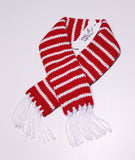 Candy Cane Striped Knit Scarf for Dogs Color Red/White - Daisey's Doggie Chic