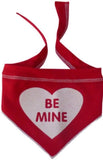 Be Mine/Hugs 'n Kisses Reversible Valentine Bandana Scarf in color Red - Daisey's Doggie Chic