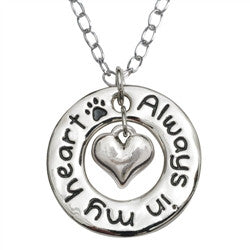 Rockin' Doggie Always in My Heart Hoop Pendant on 20" Curb Chain - Daisey's Doggie Chic