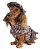 Deluxe Sherlock Bones (Holmes) Tweed Costume Coat with Hat - Daisey's Doggie Chic