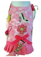 Shop 'til You Drop Harness Vest with Leash in Pink Multi - Daisey's Doggie Chic